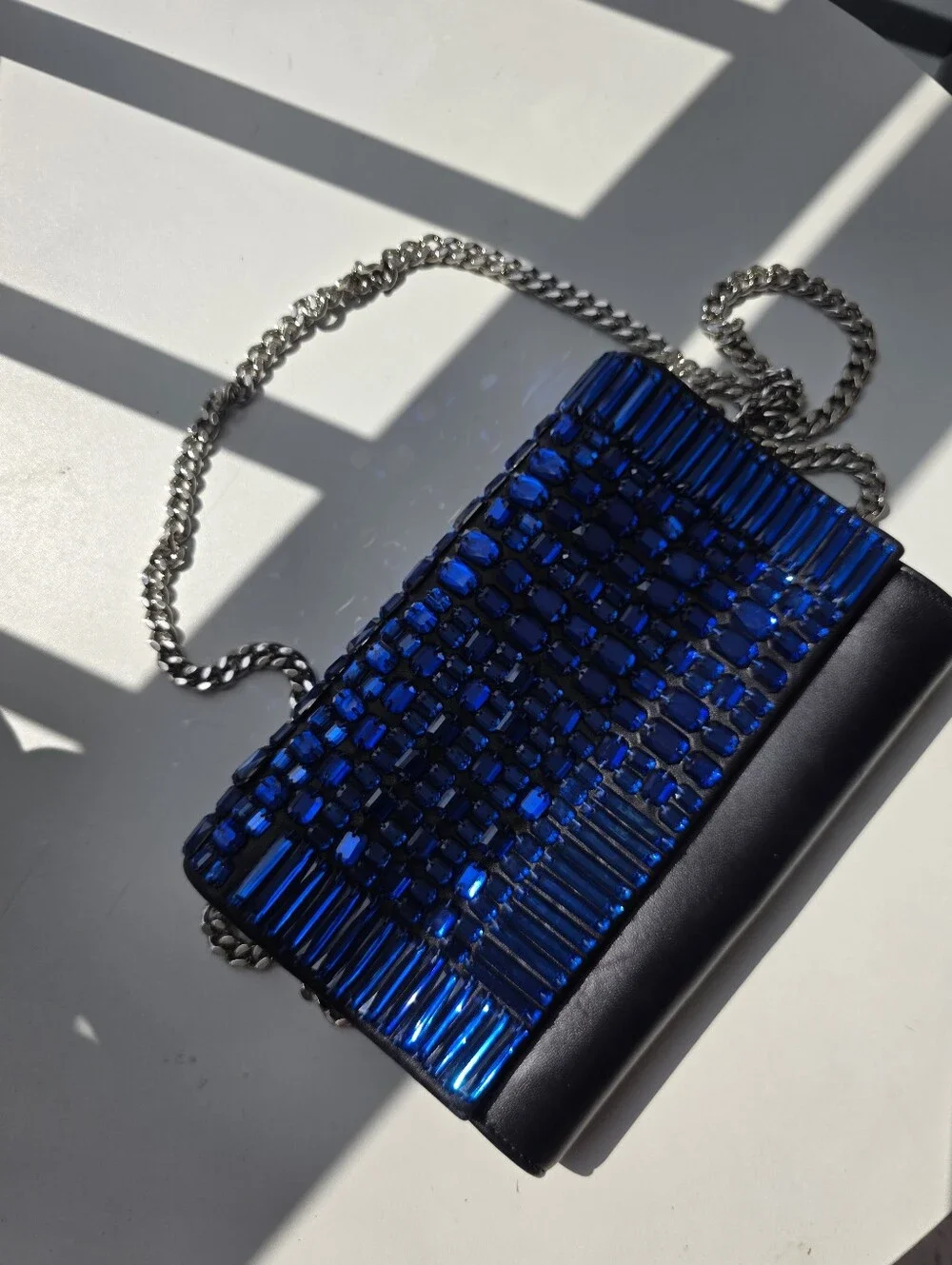 Giuseppe Zanotti -Blue Jeweled Evening Clutch - Women's Bag